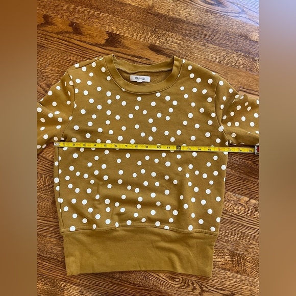 Madewell Bastille Polka Dot Sweatshirt Mustard Yellow Small Pullover Sweater xs - Picture 9 of 11